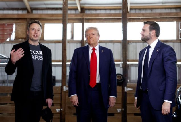 Elon Musk, Donald Trump and JD Vance.